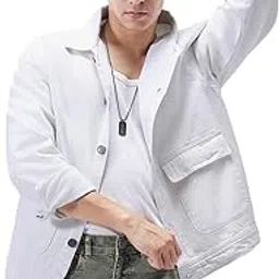urbano fashion Men's Relaxed Fit Full Sleeve Utility Denim Jacket-picture-12