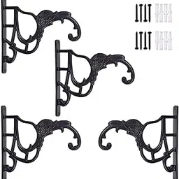 Ghardwar Elephant Metal Wall Hook (Pack of 4) Hanging Plant Bracket Decorative Straight Plant Hanger for Pots, Bird Feeder, Planters, Lanterns, Macrame, Wind Chimes Indoor Outdoor,-picture-25