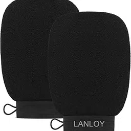 LANLOY 2pcs Exfoliating Gloves, Exfoliating Body Scrubber for Bath Shower Exfoliation, Body Scrub Exfoliator Loofah Sponge for Dead Skin Remover, Korean Exfoliating Mitt Black-picture-23