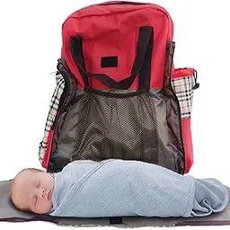 POLKA TOTS Premium Baby Diaper Bags for Mothers | Maternity Waterproof Large Capacity Handbags for Travel I Nappy Tote Backpacks for Mom (Red, Large)-image-29