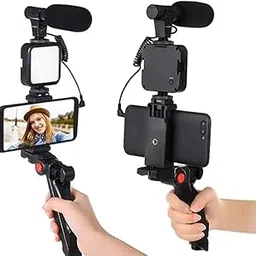 AY-49 Video Making Kit with Bluetooth Remote, Mic, LED Light, Tripod Stand and Phone Holder, for iPhones and Android Devices-picture-25