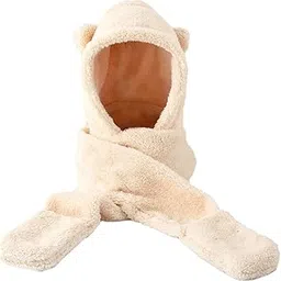 Licogel Hooded Scarf Winter Hat Breathable Cozy Lightweight Lovely Causal Hoodie Hat Cute Multifunctional with Pockets for Women-picture-45
