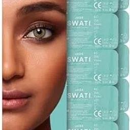SWATI Cosmetics Jade Zero Power Colored Contact Lenses | Colored Lenses Without Power | Green Lens For Eyes | Eye Lenses For Women | Eye Lens For Men | 5 Pairs | 1 Day Use-picture-11