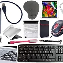 Anjo 13 in 1 Combo of Wired Keyboard, Wired Mouse, Mouse Pad Wrist Support, USB Hub3.0, Cleaner, OTG 2in1Micro&C, Extension, LED, Laptop Lid&Trackpad Lamination, 14.6 inch Key&Screen Guard & Sleeve-picture-22
