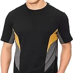 the souled store Black Amber Men and Boys Short Sleeves Round Neck Cotton Regular Fit Drop Cut T-Shirts-picture-32