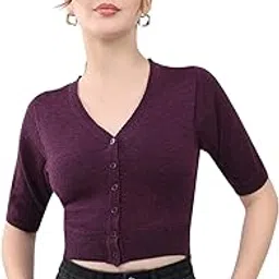 monte carlo Women’s Regular Fit Solid Front Open Half Sleeve Cardigan | Elegant Warm Design | Stylish Cozy Outerwear | Perfect Winter Fashion for Women (Pack of 1)-picture-10