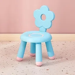 YEKDA Flower Shaped Kids Chair for Toddlers Cute Plastic Chair for Baby Boys & Girls Kids Study, Playroom & Nursery Furniture Non-Slip, Lightweight, Durable Chair for Children (Blue - CHR)-picture-49