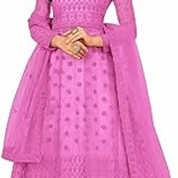 satvashiv Women's Net Embroidered Semi-Stitched Gown Jivika Gown-New-picture-25