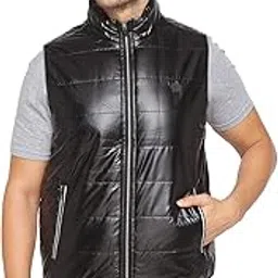 spykar Men'S Metallic Black Nylon Solid Sleeveless Regular Fit Jackets-picture-52