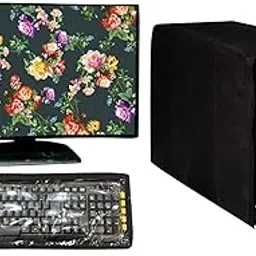 CRESSET Computer Cover 3 in 1 DustProof Printed Combo For 19 Inch Desktop PC | Monitor, CPU and Keyboard Cover Set of 3-picture-38