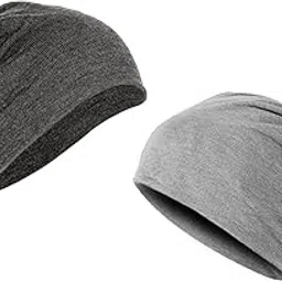 gajraj Unisex Cotton Beanie Cap (CA-LCA_Grey and Charcoal Grey) (Pack of 2)-picture-39