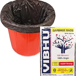 VIBHU Plastic Dustbin Bag (Black,) - Pack of 50 (Large)…-picture-31