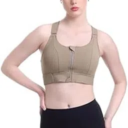 yexy Women Polyester Spandex High Impact Front Zip Sports Bra Longline Fitness Criss Cross Back Crop Tops for Gym, Yoga & Workout-picture-57