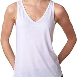 bella+canvas Bella 8805 Womens Flowy V-Neck Tank - White44; 2XL image 1