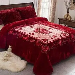 Bezzilish Home Floral Embossed Double Bed Mink Blanket for Winter Soft & Warm Queen Size Mink Blanket for AC, 86 x 94 Inches with Bag Packing Pack of 1-Multicolor02| TC - 210-image-44