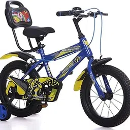 JUNIOR KID 14 T Kids Cycle with Sides -Balance Wheel & Back Rest Seat | 10 Inch Frame | Steel Rim | Ideal for 3 to 6 Years Boy's & Girl's (Blue)-picture-29