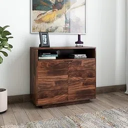 WOODSTAGE Sheesham Wood Living Room Sideboard Chest of Drawer Storage Cabinet (1Drawer_Shelf_Cabinet_Walnut)-picture-24