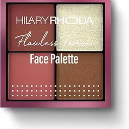 Hilary Rhoda Flawless Forever Face Palette | Highlighter, Contour & 2 Blushes | All-in-one Face Makeup Kit | Highly Pigmented & Long Lasting Face Palette | 11.2g (Light - Shade 01) image 1