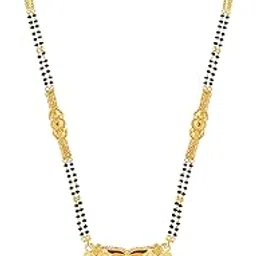 Traditional Black Beads Long One Gram Gold Copper Alloy Multi Mangalsutra/Tanmaniya Vati/Nallapussalu For Women(30 INCH LONG)-image-38