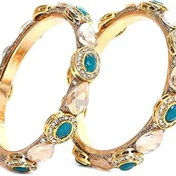 Gold Plated Brass Bangles/Kada Set for Women & Girls (2 Pcs)-image-52