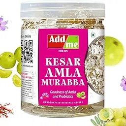 Add me Vark Kesar Amla Murabba Dry Without Sugar Syrup 400G, Fresh Fine Quality amla muraba with pure vegetarian silver coating for strength & immunity image 1