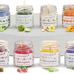 Aromahpure Scented Candles (75 Hours) (100% Natural Wax) | Lavender, Citrus Grove, Earth Scents, Charming Rose, Reminiscent, Lemongrass, Sugar Cookies, Citrus Fragrance Candles for Home & Gift Sets-picture-32