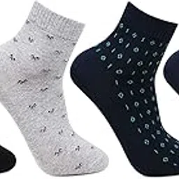 bonjour Designer Office/Business/Formal Ankle Socks for Men - Pack Of 4-picture-25
