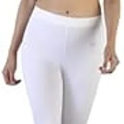 twin birds Women High Rise Tailored Cut & Classic Fit Pearl White Coloured Cotton Capri Leggings - (L)-picture-37