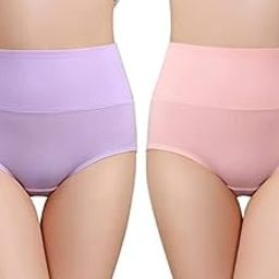 plumbury Women Cotton Full Coverage High Waist Panty, Size M-XXL (Pack of 2 Panty)-picture-29