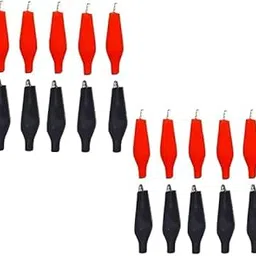 SP Electron Crocodile Alligator Clips Electrical Test Clamps with Protective Insulation Covers (Black, Red -10 Pair)-picture-39