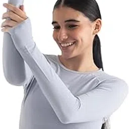 HUNNIT Full Sleeve Crop Top for Women with Adjustable Waist | Round Neck with Raglan Sleeves | 4 Way Stretch | Moisture Wicking Fabric | Activewear for Gym Workout, Yoga-picture-12
