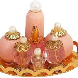 STYLEHEAVEN 1/12 Dollhouse Miniature Pink Perfume Bottles with Golden Tray-picture-10