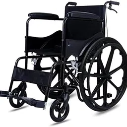 Foldable Wheelchair with | Heavy-Duty Frame, Strong Crossbar Support, Safety Seat Belt, Wide Padded Seat, Easy Folding Design, 120 kg Capacity | Wheelchair for Old Age Person (Black)-image-36