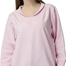 unifringe Women's Boyfriend/Loose Fit Full Sleeve Drop Shoulder Loopknit V-Neck Neck Sweatshirt-picture-49