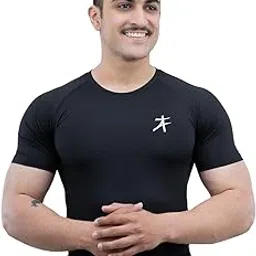 athflex Men's Half Sleeve Edge Compression T-Shirt-Athletic Base Layer for Gym,Cycling,Training,Workout,Poly-Spandex Blend,Tactical Sportswear & Gymwear-picture-21