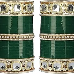 mehpriye Traditional Chuda Bangles Set for Women and Girls | Punjabi Bridal Chooda with Kundan Stone & Pearl Detailing-picture-18