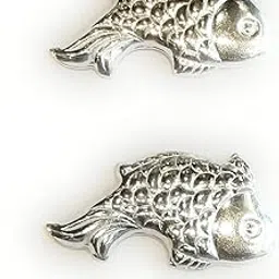 shree jewellers 2 Pcs Pure Silver Fish {Machli} for Pooja/Mandir/Temple Spiritual Workship, Wealth & Luck(silver fish 2 pcs side)-picture-18
