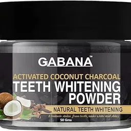 GABANA Natural Activated Coconut Charcoal Teeth Whitening Powder for Men and Women (Pack of 1, Each 50 gram)|Enamel Safe Oral Care for Effective Teeth Whitener Charcoal Powder for Teeth Whitening|-picture-21
