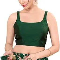 vamas Women's Georgette Padded Self Design Sleeveless Readymade Saree Blouse (X-1205.NS)-picture-20
