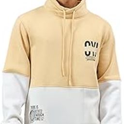 club york Men Beige Full Sleeve Colorblocked High Neck Sweatshirt-picture-39