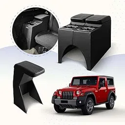 CCE Premium Armrests for Mahindra THAR With 2 USB Ports & Cup holders (ARMREST, FRONT & REAR BOTH Armrest (Set of 3))-picture-28