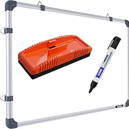 GOSHU Non Magnetic White Board 3 feet x4 feet Double Sided Teaching Boards Both Side Writing Boards, One Side WhiteBoard & Reverse Side Chalkboard Surface (3x4 feet with Whiteboard Marker and Duster)-picture-57