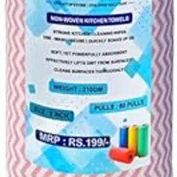 Packpro Non-Woven Kitchen Towel Roll | Red | 80 Pulls | Washable, Eco-Friendly, Disposable Cleaning Towels for Home, Office, and Kitchen Use | Soft & Highly Absorbent-picture-11