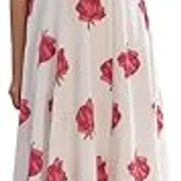 fiorra Women's White Floral Print Cotton Midi Dress-picture-52