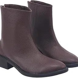 hvnly by shoetopia HVNLY Luxury Boots for Women | Premium Leather Ankle Boots with Comfortable Elegant Stylish Block Heel Knee High Boots with Zipper Boots | Stylish Fashion Footwear-picture-47