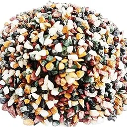 Multi Color Marble Pebble Chips Small Size Gravel for Home Decoratio Garden Decor Aquarium Fountain Waterfall Table Decor Plants Etc. (0.5 Kg)-picture-11
