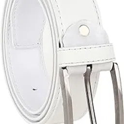Faux Leather Cowboy white Belt for Men - Adjustable Size Fits Waist 28-42 Inches - Durable and Stylish Accessory-image-81