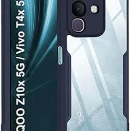 TheGiftKart Shockproof Crystal Clear Back Cover Case for iQOO Z10x 5G / Vivo T4x 5G | 360 Degree Protection | Protective Design | Transparent Cover for iQOO Z10x / Vivo T4x 5G (PC & TPU, Blue Bumper)-picture-20