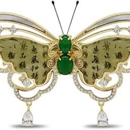 Antique Filigree Butterfly Brooch Pin | 18k Gold Plated | Trendy, Lightweight & Comfortable | Stylish & Tarnish-Resistant | Qty : 1pc-image-18