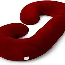 BABYLEE Memory Foam Pregnancy Pillow for Women C Shaped Silky Maternity Pillow for Pregnant Women, Pregnancy Body Pillow for Sleeping, Back Pain Relief and Pregnant Legs, HIPS, Belly Support (Maroon)-picture-59